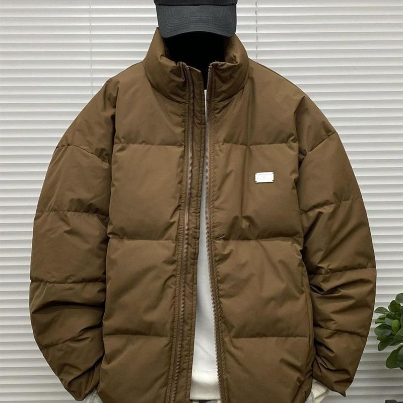 无帽立领轻薄羽绒服男士冬季装大码青少年美拉德潮流休闲羽绒外套