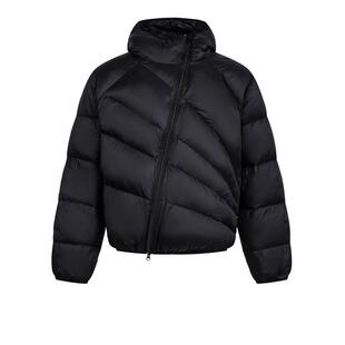 悟空有货小众排骨斜拉链90绒连帽羽绒服男宽松不规则保暖轻薄棉袄