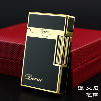 朗声1009钢音明火打火机 充气侧滑砂轮创意点烟器高档礼品男