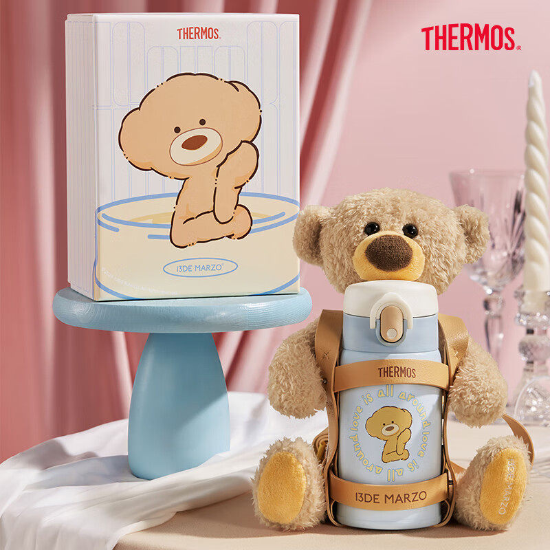 膳魔师保温杯儿童吸管保温水杯成人直饮水壶杯子书包礼盒送礼