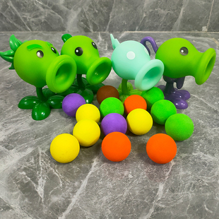 正版植物大战僵尸玩具软胶双重豌豆射手橡果可发射炮弹的儿童礼物