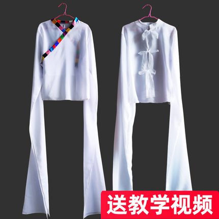水袖藏族舞古典舞蹈服练习甩袖戏曲惊鸿舞演出服长上衣女