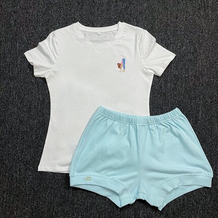 艾扬格瑜伽服套装短袖+短裤男女款 吸汗透气棉质修身款高弹力包邮