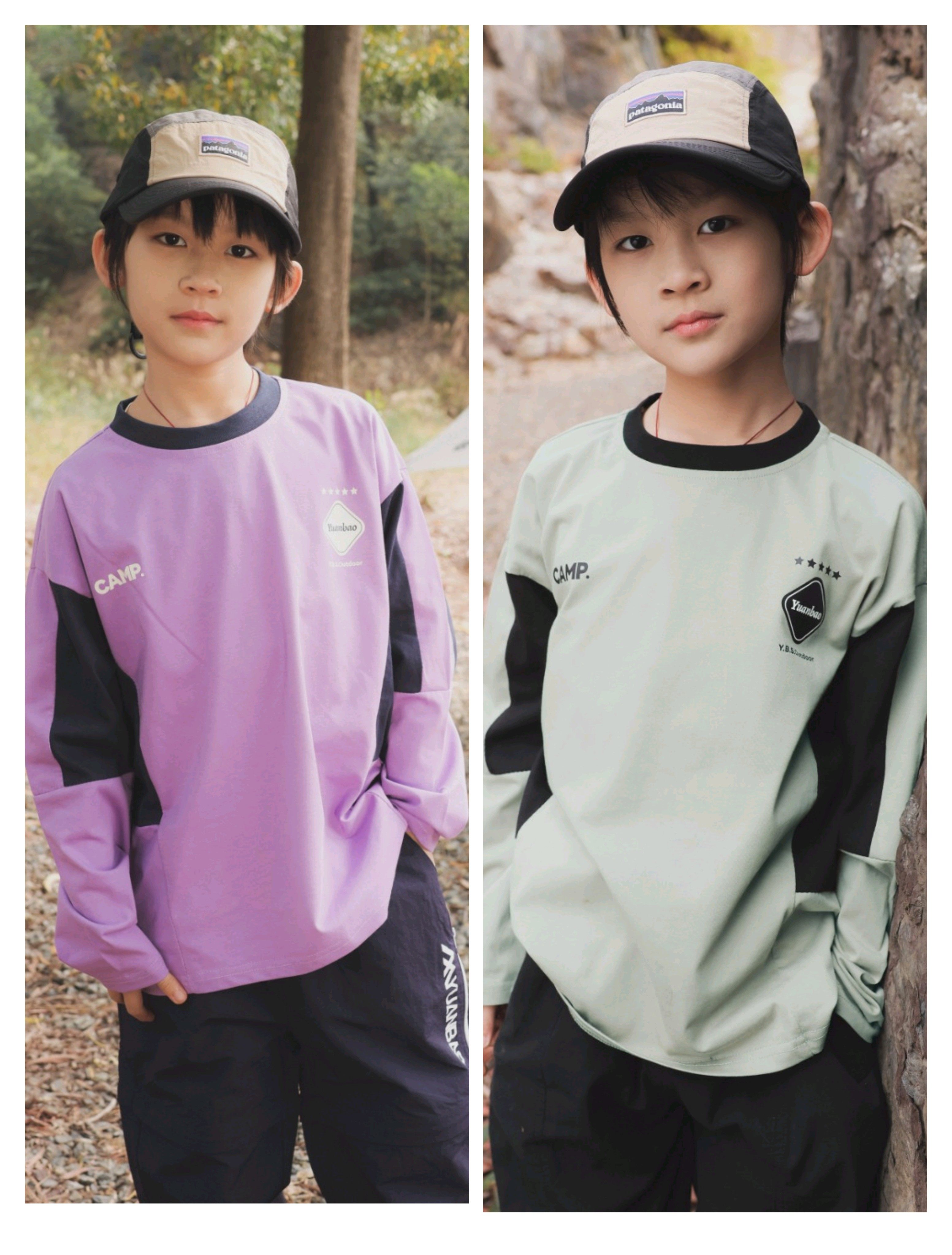 新品春款男童纯棉圆领长袖T恤儿童休闲帅气运动上衣撞色打底衫 软