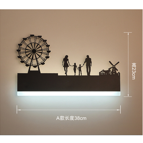 LED超亮背景墙后现代风床头灯