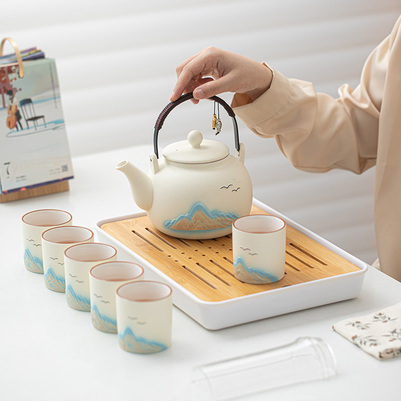 陶瓷茶壶家用泡茶壶功夫茶具套装办公室喝茶壶中式提梁壶2026新款