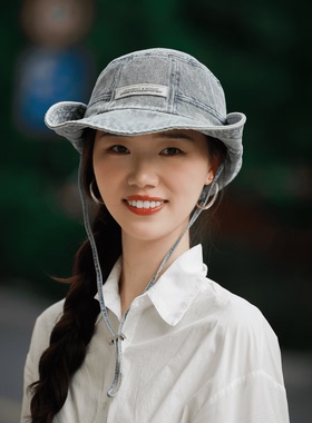 西部牛仔大檐抽绳渔夫帽女遮阳