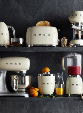 奶油色三件套SMEG ECF01咖啡机TSF01烤面包机KLF04电水壶正品清仓