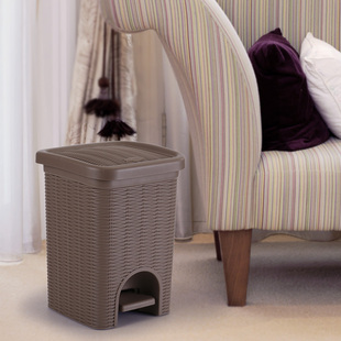 Elegance藤编风脚踏式垃圾桶20L 意大利进口StefanPlast家居现货