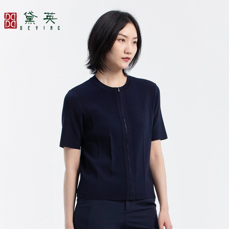 黛英夏季新品简约百搭民族风款针织毛衫 SKAP2323