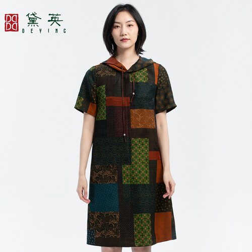黛英夏季新品简约百搭民族风款连衣裙 LAP2426