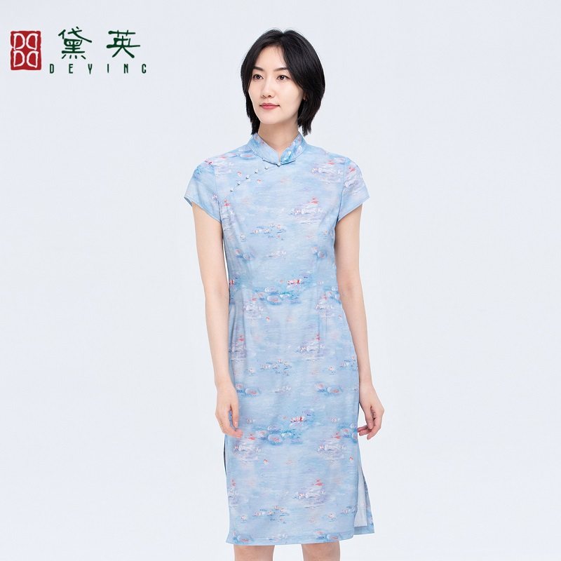 黛英夏季新款简约时尚百搭款旗袍 PAO2412