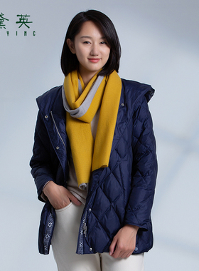 黛英羽绒服女士连帽长袖白鸭绒填充时尚百搭舒适保暖YRAL4292
