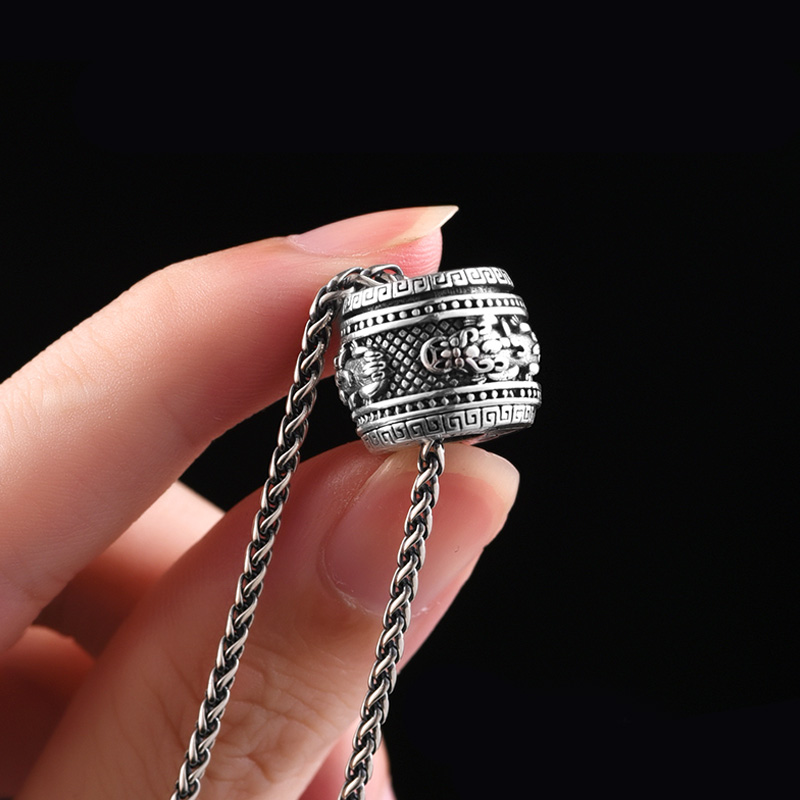 990纯银貔貅项链男士潮款复古国风龙骨链配饰挂件男生转运珠吊坠