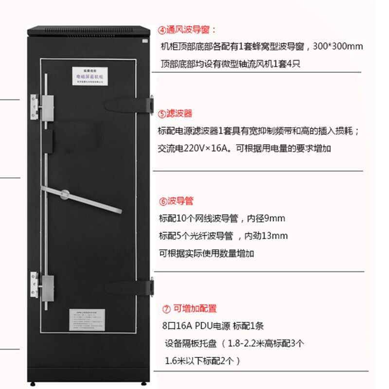 办公虎机密蔽屏柜C级电磁屏蔽保密机柜42U2.2米/37U2米/32U1.6