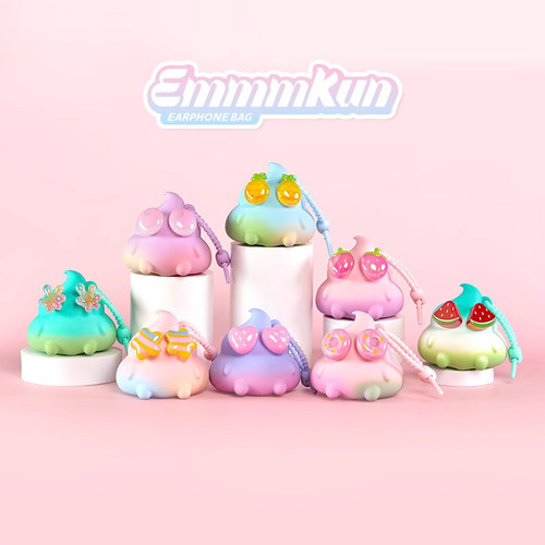 正版Emmmkun雪宝耳机收纳包盲盒