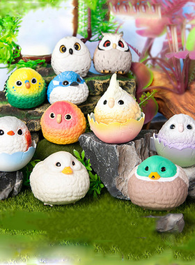 秋啾之回忆盲盒肥啾啾和童话镇雪鸮雕鸮柯尔鸭小鸟手办摆件公仔