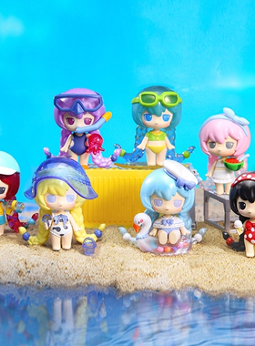 正版19八3Timiwinter阳光假日系列盲盒夏日水手冲浪女孩公仔手办
