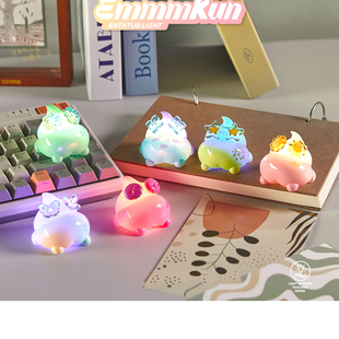 正版Emmmkun泡泡水中即亮灯系列盲盒emmm君粑粑便便小夜灯摆件