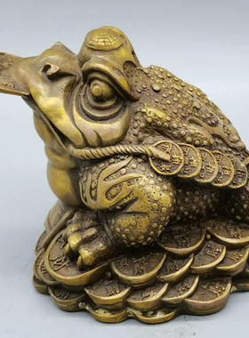 全铜金蟾客厅酒柜办公桌开业礼品