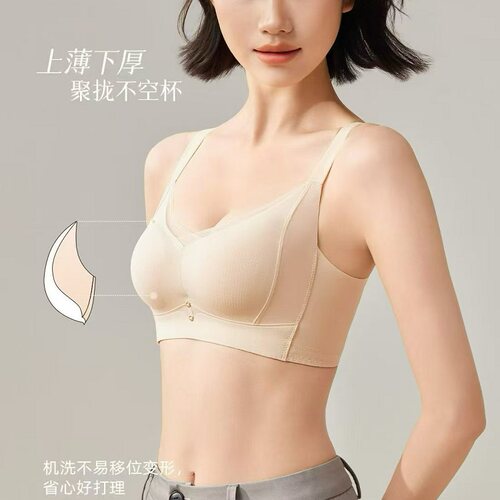 AB杯小胸光面无痕无钢圈无骨舒适小胸聚拢不空杯收副乳27082