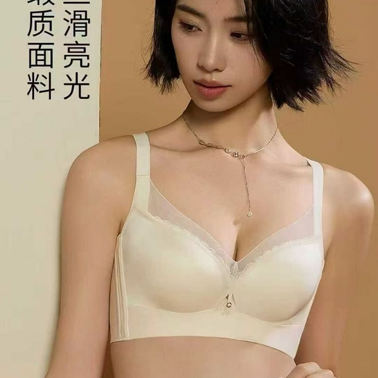 BC薄棉无钢圈光面无痕收副乳返下垂聚拢调整型文胸26007