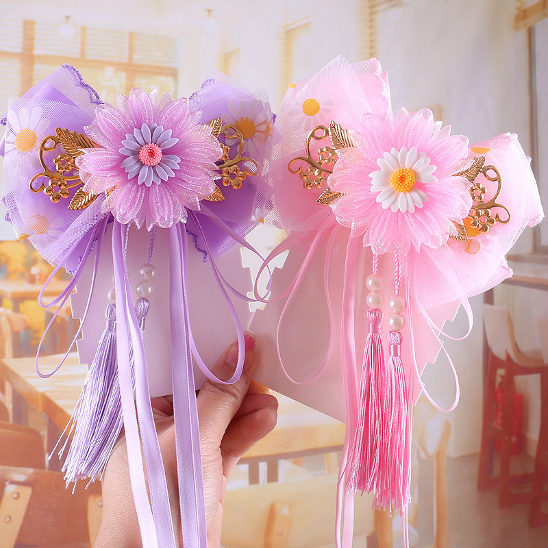 新款儿童发夹饰品 大蝴蝶结飘带发夹 古风饰品发夹儿童节礼物,饰品/流行首饰/时尚饰品新,民族风发饰,淘宝优惠券,粉丝福利购,淘宝优惠卷