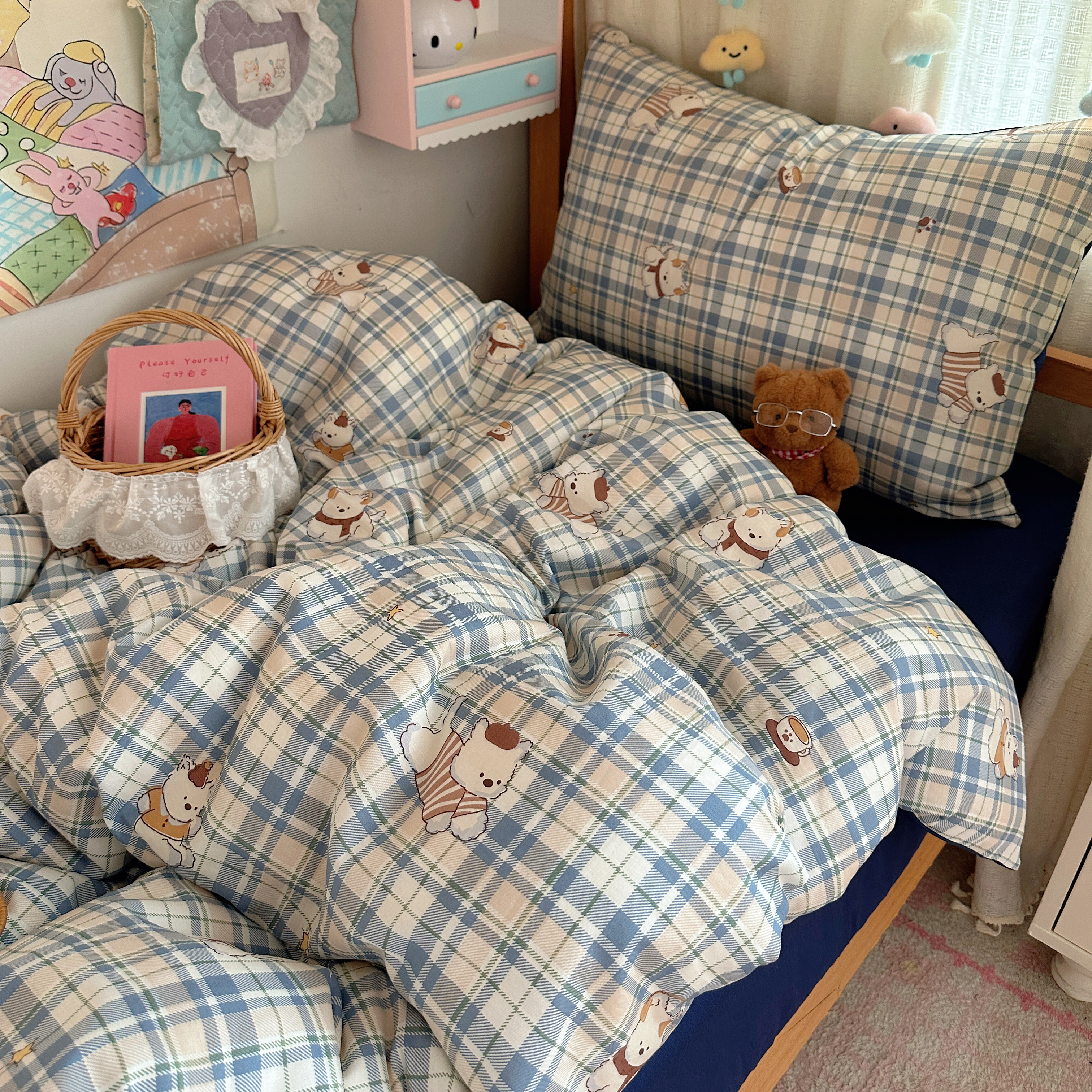 学生宿舍床上三件套单人寝室全棉