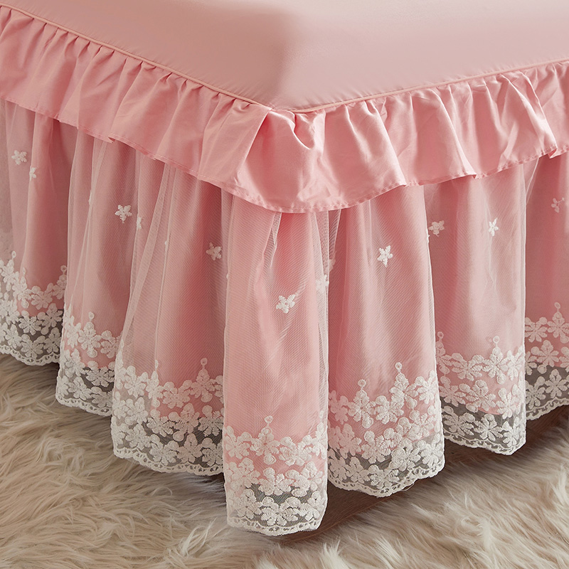 纯棉床裙单件2025新款全棉单层床单裙式四件套网红公主风四季通用