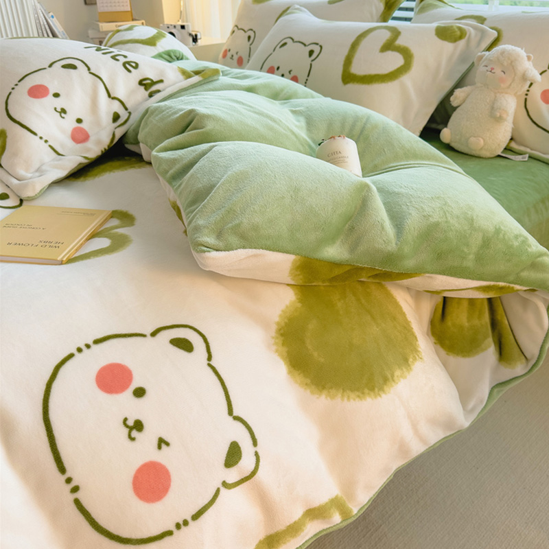 牛奶珊瑚绒被套单件宿舍单人学生一米五的冬季加绒单个法兰绒被罩
