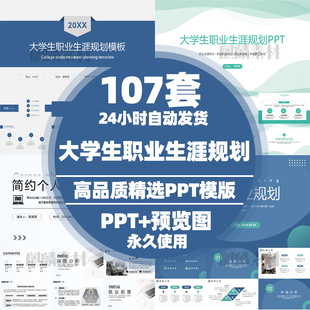 简约大学生就业指导求职工作计划个人职业生涯规划书ppt模板范本