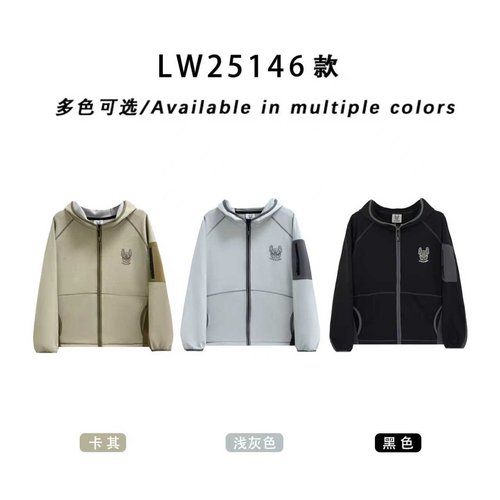 25146 lifework法斗秋冬新款连帽卫衣男女情侣装宽松休闲开衫外套