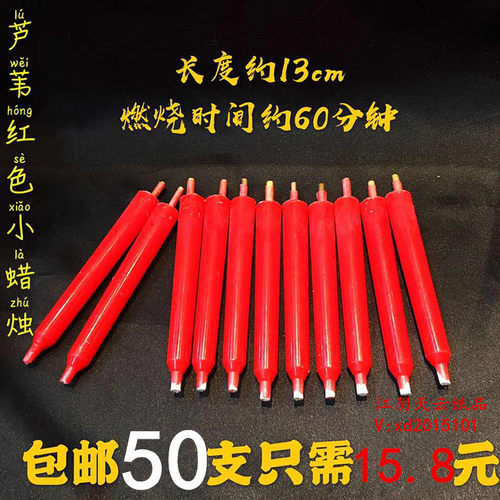 清明祭祀芦苇红色花烛竹签