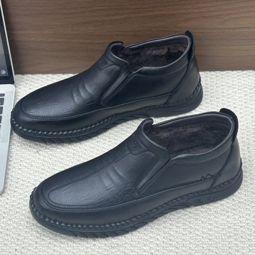 加绒男鞋冬季保暖一脚蹬棉鞋男款