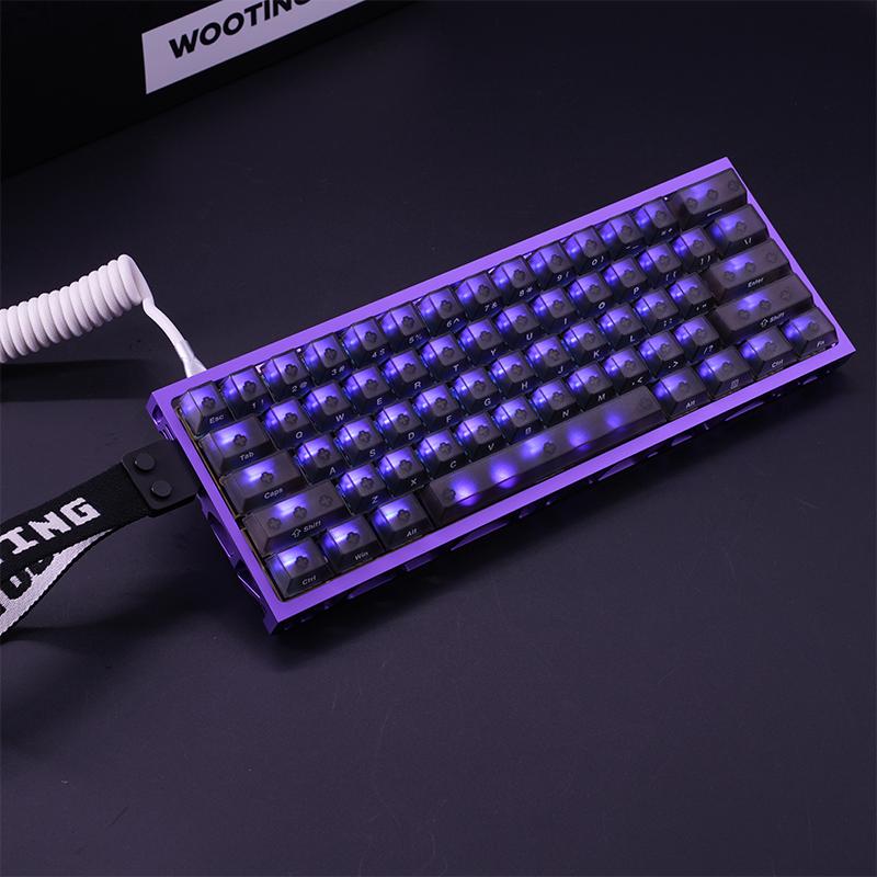 WOOTING 60HE+满改-紫镂空-黑透