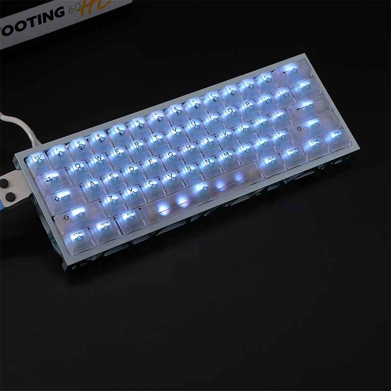 WOOTING 60HE+满改-蓝镂空-凌雪轴白透