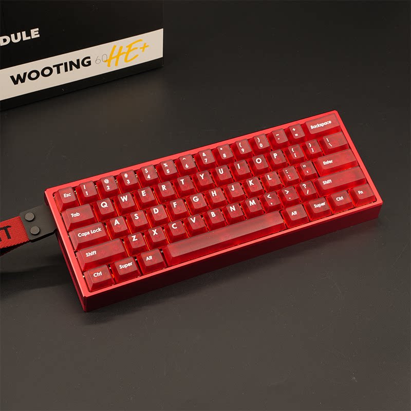 WOOTING 60HEV2满改-红船壳-红透图片