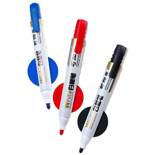 听雨轩白板笔可加墨水可擦画板水笔儿童白班笔彩色大容量粗头教师用水性记号黑板笔大号易擦除黑色蓝色红色笔