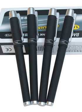 【12支】宝克PC1228水笔1.0MM签名笔 中性粗水笔  纯黑色磨砂笔杆