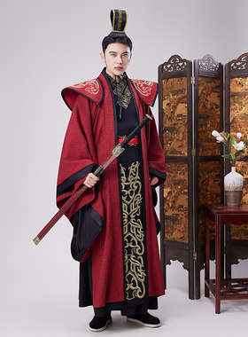 帝王古装秦朝皇帝秦始皇嬴政黑龙袍 汉朝汉武大帝演出服装cos戏服