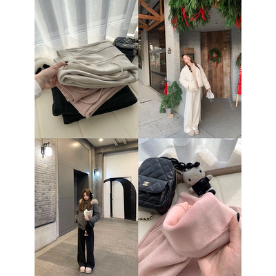 Zzhen珍珍 松弛DNA加绒厚款保暖显瘦休闲裤松紧宽腰头秋冬新款