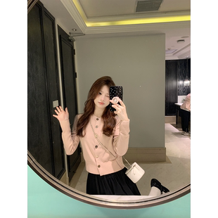 针织开衫 重工纽扣设计休闲简约毛衣简约风长袖 春 淡颜基础款 Zzhen