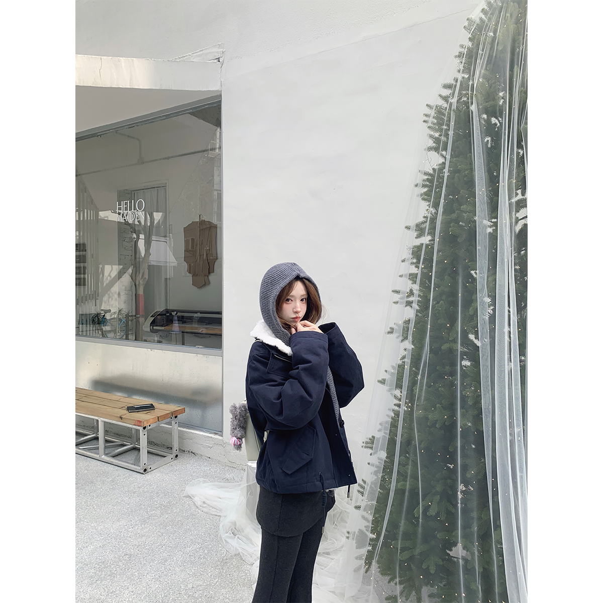 Zzhen珍珍 2026新款撞色翻毛领工装羽绒服中长款保暖显瘦外套,女装/女士精品,羽绒服,淘宝优惠券,粉丝福利购,淘宝优惠卷