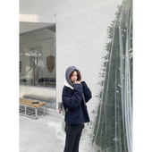 Zzhen珍珍 保暖显瘦外套 羽绒服中长款 2026新款 撞色翻毛领工装