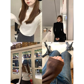 Zzhen珍珍 衣橱佰搭王美利诺羊绒磨毛半高领打底上衣新款 内搭