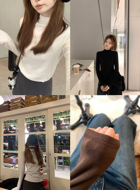 Zzhen珍珍 衣橱佰搭王美利诺羊绒磨毛半高领打底上衣新款内搭