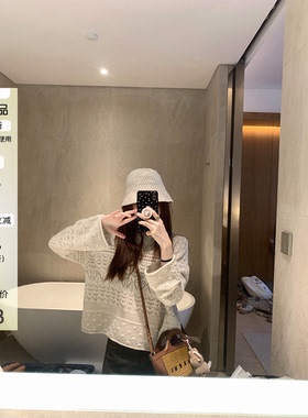 【Zzhen 03.02 20:00】洛可可情书/温柔镂空网纱设计圆领针织上衣