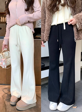 珍珍家显瘦神裤级加绒保暖瘦瘦裤冬季松紧腰小个子新款微喇休闲裤