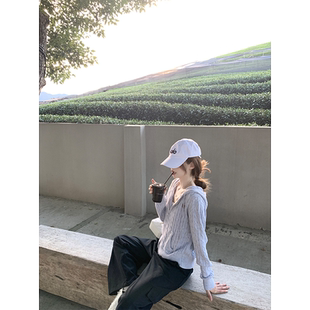 百搭软糯毛衣外套女 设计感秋季 珍珍家 南韩feel绞花针织连帽开衫