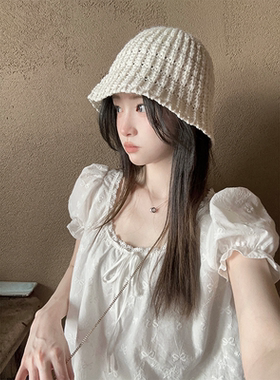 珍珍家栀子清欢肌理感温柔刺绣衬衫夏季新款法式浪漫花边圆领上衣